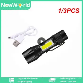 1/3PCS Mini LED zseblámpa hordozható USB újratölthető lámpás LED állítható tolllámpa vízálló munkalámpa kemping Kép