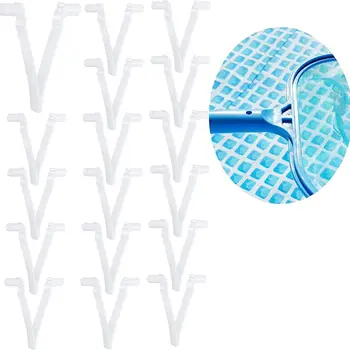 10db Tisztító eszközök Medence V-klipek Tartós medenceellátás Skimmer háló Medencekefe klipek Pool Skimmer tartozék Úszómedence Kép