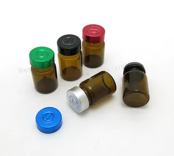360 x 6ml Borostyán üres kis mini butil-szilikon gumidugó Üvegpalackok injekciós üvegek Üveg Kép