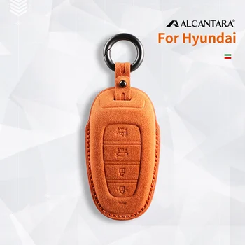 Alcantara autós kiegészítők Fob Key tok tok tartó Hyundai Solaris Azera KONA Elantra KAUAI Grandeur IG Accent Santa Fe Kép