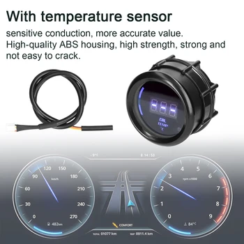  autó digitális mérő LED kijelző 40-140 ° C 52 mm-es olajhőmérséklet-mérő érzékelővel Riasztás funkció autó teherautó motorkerékpár Kép