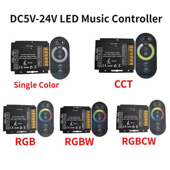 DC5V-24V LED zenevezérlő RF6 Touch vezeték nélküli távirányítóval LED Dimmer egyszínű CCT RGB RGBW RGBCW LED szalaglámpákhoz Kép