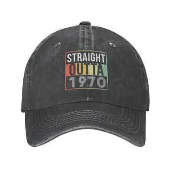 Divat Uniszex pamut Straight Outta 1970-ben született Baseball sapka Felnőtt állítható apa kalap Nők Férfi Hip Hop Kép