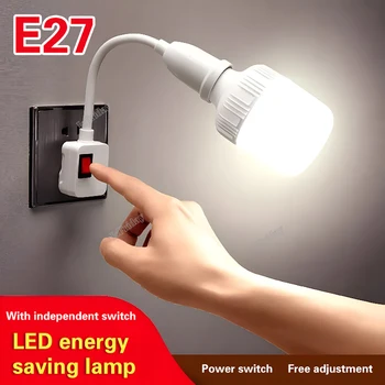 E27 Lámpa alapok Lámpa alapok Állítható forgó tartó Könnyű hajlító mobil teszt LED lámpa aljzat Izzó adapter dugó Kép