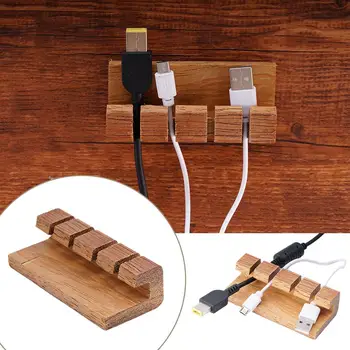 fa kábelrendező USB kábelrendező asztali rendezett menedzsment klipek kábeltartó egérhez Fejhallgató vezeték szervező L5B6 Kép