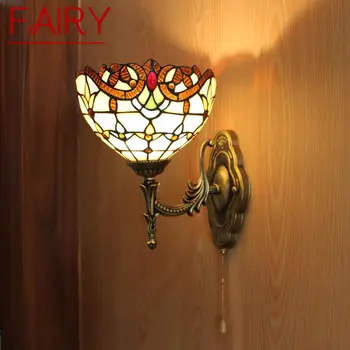 FAIRY Modern Tiffany fali lámpa LED belül Creative Glass Sconce Light otthoni nappalihoz Hálószoba folyosó Kép
