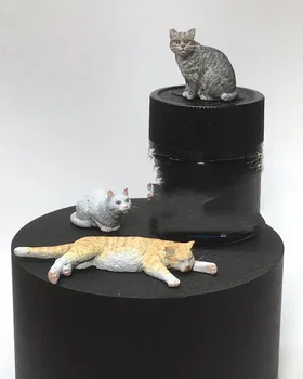 Festetlen készlet 1/40 macska tartalmaz 3 alvó macska figurát Történelmi figura Gyanta készlet Kép