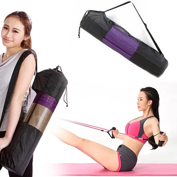  kényelem fekete jóga hátizsák szőnyeg vízálló hátizsák hordozó háló állítható heveder sporteszköz tornazsákok Kiváló minőségű Kép