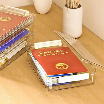 Környezetbarát tárolási megoldás Porálló, átlátszó dokumentumrendező doboz kényelmes markolattal a házassági anyakönyvi kivonathoz Kép