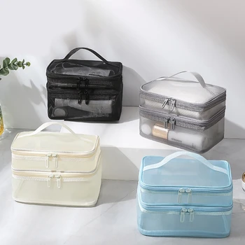 Kültéri hálós mosótáska Hordozható kozmetikai tárolótáska Utazásszervező táska Kozmetikai táska mosása Kép