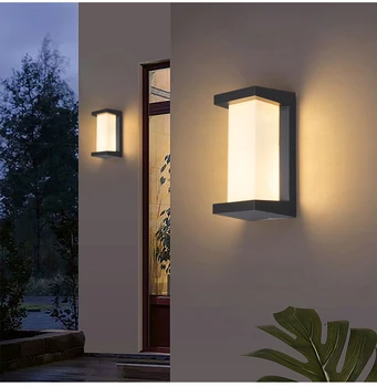 Kültéri LED fali lámpa IP65 vízálló Tornácra, folyosóra, erkélyre, udvarra alkalmas tájvilágító lámpatestek Kép
