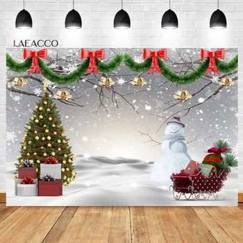 Laeacco téli karácsonyi háttér Fehér hófenyő Álomszerű fény Bokeh gyerekek Újszülött születésnap portré fotózás Háttér Kép