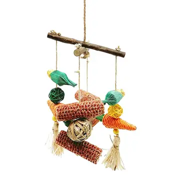 Madár játékok Többszínű papagáj rágójátékok Természetes, többszínű fadarabok afrikai szürke papagájokhoz Kis és közepes méretű Kép