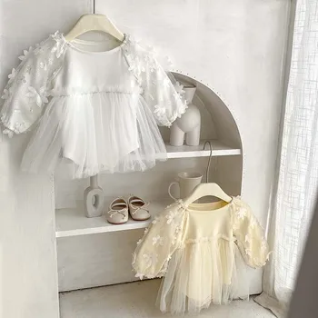 MILANCEL 2023 Új kislány ruhák hálós bodyk Csecsemő lányok egyrészes kisgyermek születésnapi ruhák Kép