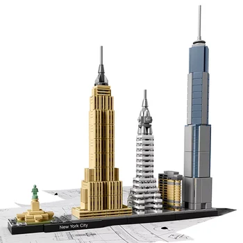 New York City építészetének látképe Építőelemek Set Tower Edifice Bricks Town Street View Assemble Játékok gyerekeknek Ajándékok Kép