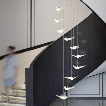 Nordic lakberendezési étkező Függőlámpa lámpák beltéri világítás lépcsőlámpa függő fénycsillár lámpák a nappaliban Kép