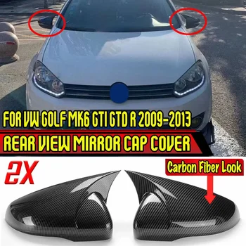 Pair autó oldalsó visszapillantó tükör fedél sapka tükörhéj burkolat burkolat VW-hez Volkswagen Golf MK6 GTI GTD R 2009-2013 tükörsapkához Kép