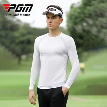 PGM Férfi golfing Pólók Anti-UV puha golfruházat férfiaknak Napvédő fehérnemű Hosszú ujjú rugalmas Golf viselet YF181 Kép