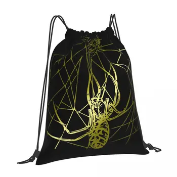 Pók és háló Könnyű húzózsinóros táskák hátizsákként testreszabva Férfiak Ideális iskolai kempinghasználat Kép