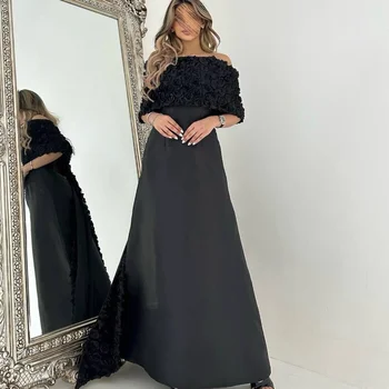 Serendipity 2024 hivatalos alkalom فساتين السهرةA-vonalú estélyi ruha Arabia elegáns rózsa le a vállról báli ruha nőknek Kép