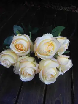 SPR Menyasszony virágot tart 9 ír rózsa Esküvői művirágok Csokor selyem asztal party dekorációk virágok Kép