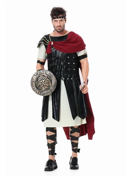 Spártai ókori Róma lovag cosplay anime ruha harcos nindzsa vintage halloweeni jelmez férfiaknak karneváli álarcosbál köpeny kellék Kép