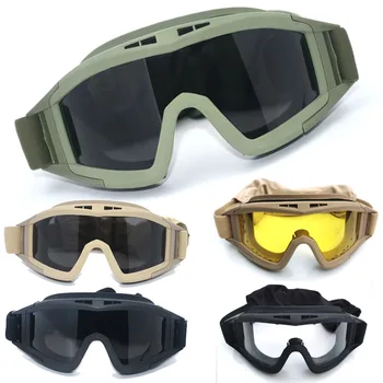 Szélálló Airsoft taktikai szemüveg Porálló szemüveg Motocross motoros szemüveg CS lövésbiztonsági védelem Kép