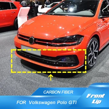 Szénszálas autó első ajak spoiler álla lökhárítóvédő kötény Volkswagen VW Polo GTI ferdehátú 2017-2020 Kép