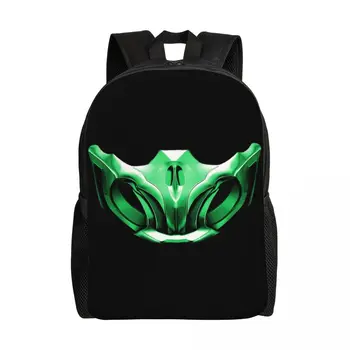 Testreszabott zöld Mortal Kombat Scorpion hátizsák női férfi divat könyvtáska iskolai főiskolai MKX harci játék táskákhoz Kép