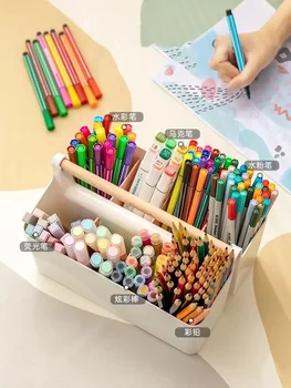 toll jelölő doboz kreatív aranyos írószer rajzfilm ins szervező tartó tároló ceruza új nagy asztali kapacitás Kép