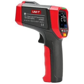 UNI-T UT302D + érintésmentes hőmérsékletmérő Digitális lézeres hőmérő pisztoly LCD háttérvilágítású pirométer Kép