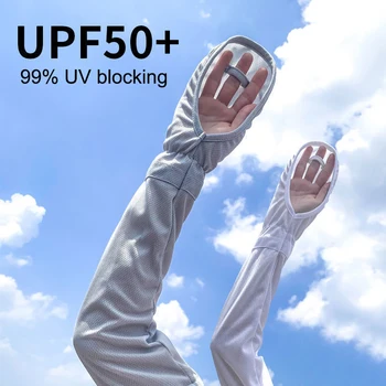 Uniszex karvédő ujj Jégkesztyű női férfi sportujjak Nap UV-védő kézvédő Lélegző karvédő UV kültéri Kép