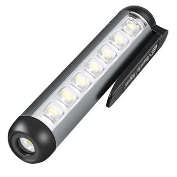 XPE Mini LED zseblámpa vízálló zseblámpa USB újratölthető zseblámpa + COB lámpagyöngyök zseblámpa klipes mágnessel Kép