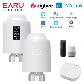 Új eWeLink Smart ZigBee termosztát radiátor TRV programozható működtető fűtés távoli hőmérséklet-szabályozó Alexa Google Home Kép