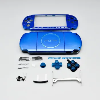 Új, kiváló minőségű 1:1 eredeti ház tok PSP3000 PSP 3004-hez PSP 3008 régi verziójú védőtok tokfedél kék gombkészlettel Kép