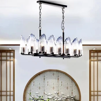 Új kínai háromszintes villaépület középső nappali csillár Modern minimalista szálloda Lobby projekt étkező lámpák Kép